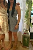 I love this dress. I wear it anytime I just can't find anything to wear! It is about mid-thigh and when I sit it can be a little shorter than I'm comfortable with, so if you're taller beware of that. 

I never have to wear a bra with this dress which I think makes me love it even more. The fit is like a shift dress but with the cut to flatter a slim waist with larger hips. Flatters slim waist and larger hips without being tight like a bodycon. - Eva U.