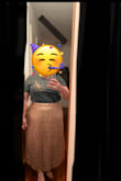 I did read the reviews before I purchased and was detoured by some reviews about the pleats not being pleated due to the fabric and other concern but I ordered anyway because I looked so pretty and was going to be perfect for my outfit. AND IT WAS! The pleats are pleaty enough, you know it's pleated. Then it might not be extreme but implied. Either way, I loved this skit. It's as pretty as you think it's going to be. I ordered rose gold. I was concerned about the fit as I am on the heavier side, but the fit was comfortable all night. I ordered an xl - Heather C.