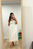 Perfect summer dress. I'm on the curvy side and this dress still makes me look good. Amazing quality and beautiful embroidered fabric. It's not really bra friendly but in the summer time it's for the best. - Maria M.