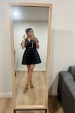 My go to dress when I need something that I can easily dress up and dress down. The fit is perfect as it is elastic waist and adjustable belt tie. Beautiful fabric and great quality. I get great compliments and I highly recommend! - Maria M.