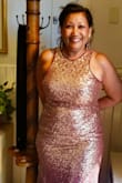 I wore this dress to a wedding. I felt beautiful and sexy in it. At 60 years young the compliments kept pouring in from equally lovely women. That being echoed, I HIGHLY RECOMMENDED this dress.  A MUST PURCHASE. The burgundy and gold is truly a gorgeous COLOUR. - Jennifer A.