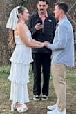 I got so many compliments on this dress for my rehearsal! I loved the length of it, it was almost full length since I'm pretty short 5'3, but didn't get in the way of walking down the aisle or anything! - Haley S.