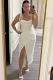 I bought a ton of white dresses from Lulus before my wedding weekend, and figured I would just pic one for each event. This one ended up not making the cut, but was a very close second for my rehearsal dinner outfit! Loved the fit, and was definitely short person friendly! - Haley S.