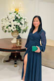 I love the dress. Medium Size just right for me but I am not tall, I just changed the length at the bottom. - Jeseth S.