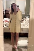 I love the dress the material is high quality and very soft. Only thing I will say is it's more of a creamy color almost yellow rather than a true white. I do plan to still wear it for my bridal shower. - Brittany B.