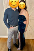 I wore this to my husband's company holiday dinner. Beautiful fitting dress, paired with 4.72" heels, I needed no alterations in length. I might have been able to size down to xs for a snugger fit in the bust. No need for a bra. - Barbara B.