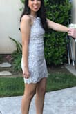Item was true to size.  Fit perfectly, no alterations required.  Very affordable.  Loved the way it looked.  Delivery was quick.  It was perfect for the occasion.  
Thanks LULUS. - Elisa C.