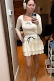 I am usually an extra small, but got a small because extra small was not unavailable. Small still looks cute. Extra small, I feel, would look a little better. The set is not too thin and not too thick, perfect for that upper 60s-lower 70s weather. - Nicole M.