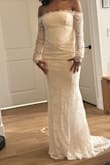It's a very nice dress, but I ultimately did not pick it. I liked the style of it, and I thought it would look nice for my courthouse wedding ceremony but did not really like the "v" as much as I did in the model photo. I liked the sleeves - Joseymi D.