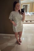 So fun, good amount of stretch so it was comfortable! The sequins fall off a little, but not too bad and nothing noticeable. One of my favorites! - Emily C.