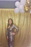 I purchased this dress for a friend's milestone birthday celebration. The flow and design were stunning, it was very comfortable, and it complemented the glitter-themed party perfectly. - Shivani S.