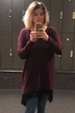 This is a comfy oversized sweater dress. I love the color and the relaxed look of it. It pairs well with leggings and jeans. I dress it up with a slip. - Christen O.