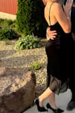 The fabric is form fitting but so comfortable. So easy to dance in (and eat lol), super flattering, and fit like a glove. It's stretchy, so you don't feel like you couldn't breathe in it. The shoes are also from Lulus, highly recommended! - Ally G.