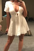 I love this dress! Exchanging for a size smaller because the waistline was too big when I tied the knot where I needed it, to hold up the girls. The dress is wrinkled from the shipping. Wil steam when I get the smaller size and re-post. - Shannon D.