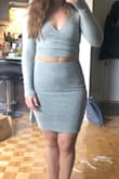 I loooove this two-piece! It looks sexy, yet classy! I am tall and have big hips and yet the length and size of the skirt are perfect! The top is beautiful too! Wouldn't recommend for big boobs as it is quite snug on my small ones :) - Marie-Philip M.