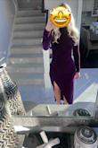 This dress was a showstopper. I received so many compliments about both the fit and the color. My only criticism is that it's almost like a body con dress. It is very form fitting, however, it's stretchy, so it's not uncomfortable, but it can make the dress ride up a little bit to where you need to keep pulling it down and adjusting it. That would be my only criticism, so if you are curvy with wider hips and a booty, you might experience the same thing. I stayed true to size, and it worked out fine. - Stacy B.