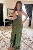 I absolutely love this dress, and it is perfect for my trip to Greece. The fabric is light and airy, which is perfect for the hot summers in Greece. The pleated design and ruching is also unique, stylish, and very Grecian. It makes me feel like a Greek Goddess! - Dina K.