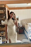 Aww, this dress is simply gorgeous. I fell in love with it immediately when I put it on. The fabric is very nice, it stretches, and it fits my figure perfectly, and I really love how beautiful it looks from behind. When my boyfriend saw me in this dress, he was speechless, he loved it so much. - Diana S.