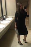 I decided to write a review because I hesitated for weeks on ordering offline. I did not see any reviews that matched my body type. Curvy. I have a relatively smaller waist for my weight but large breast and behind. I was afraid this dress would be too thin from previous comments but I actually wore it with a regular black bra and no show underwear and you could not see through it. It was just the right amount of stretch and able to move effortlessly as the bottom was not too tight on your calves. The scoop in the back was also not as low as I read it would be and able to wear a regular bra. The only comment I would say is although meant to be long I wish it was maybe an inch shorter but I am also not the tallest. Overall it was a hit at my office Christmas party and I felt confident wearing my first LuLus purchase. I will be a returning customer for sure and I hope someone else can relate and use my review as a reassurance... you'll look great! - Kayla A.