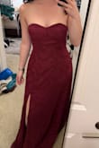 Ordered this for a black tie event. It's super comfortable, flowy but still has a nice shape, and for me, does not fall down. However, I may be in the sweet spot for cup size (34c). I could definitely see where someone who was smaller or larger may have issues. That being said, it will probably be too long and need shortening. Even for me, with 3in heels, I will need it shortened. But it is lovely and well made! - Maya S.