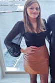 I love this skirt and its true to size, love the color. You can wear it with a bodysuit if you like. - Susana C.
