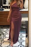 This dress is one of my all time favorites!! The dress color was gorgeous, maybe a little darker than in the pictures. It fit like a glove, no alterations needed. I'm 5'3", and the length was great with 4" heels. I can't wait to have a reason to wear it again. - Stephanie G.