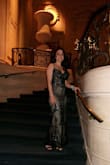 I wore this to a masquerade-themed ball, and it was perfect. My usual size is a small (or xs in looser/baggier dresses) so l initially ordered a small but I ended up returning for a medium to get a slightly looser fit and also more room in the chest so I could wear a strapless bra (I'm a 32B and felt like I got better coverage with the medium!) and it fit really well.  Also had to get it hemmed, and I think because of the material, it was a little pricier than usual for the hem, but so worth it. - Nicole A.