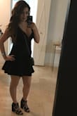 I LOVE this dress so much! I went based off of other reviews and I'm glad I got the Medium. It looked small when I took it out of the package but it has a stretch to it and fits perfect! No bra needed, then again I don't have such a big bust so I didn't have to wear any type of bra, which is Great. I wish they came out with the exact dress in various colors!!! - Samantha O.