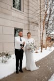 This dress was beautiful for our February courthouse elopement and photographed beautifully as well. Added some backless shapewear underneath for a seamless look. Back is completely open. - Brooke T.