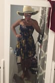 This dress has the cutest pattern, the softest fabric and the most comfortable fit. I feel like I could sleep in it. The only thing I would say is that it runs a little big because there's so much spandex in the midsection, so it's a bit big around my waist and breasts (grab a smaller size). However, I still love it and would definitely recommend to anyone who wants a quick, easy and adorable summer outfit that will move with them and give them breathing room. Glad I bought it. - Bailey C.