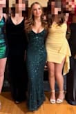 This dress was EVERYTHING. The green sparkle is stunning, the fit is perfect, and it made the winter formal feel extra special. I felt confident, comfortable, and got nonstop compliments all night. Couldn't have picked a better dress! - Serena P.