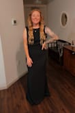 I ordered this dress in both L and XL. I'm a little
more curvy and still want to look feminine without being too tight around the midsection. I'm usually between a L and XL. I would say size up, the L was way too tight, but the XL was just right. For reference, I am 5'3, 150 lbs. and more curvy around the midsection. - Breanna K.