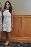 Absolutely stunning!! Wore this for my bridal shower and received so many compliments! Fit perfectly and looks exactly as the picture shows on the site. Thick material. - Julie B.