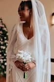 Paired perfectly with the Deedra White Sequin Dress. The floral beaded details are delicate and dainty, exactly what I was envisioning as to not clash with the beading of my gown. It was the perfect touch to my wedding ensemble! - Jasmine M.