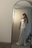 It really snatches me so I love it (just thought it would look whiter like a light white but I still love it!) Gem dress! Guys, I don't know my hip waist length or anything like that, so the measurements aren't accurate. - Landy A.