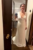 I feel stunning. The top is long with excess material under the armpit, but that can be altered. Sexy but sophisticated dress. I will be taping my boobs up for the big day, but there are options to wear different shapewear. Lots of compliments already. - Rebecca P.
