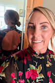 This dress was so gorgeous! Loved the back. Only thing that could of made it better would be if they had bra cups sewn in, but I used a lift and stick bra. - Candy W.
