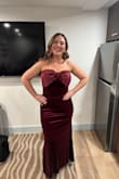 Loved this dress for a winter wedding. The fit is so flattering, and the fabric is thick, so I wasn't too cold, and it gave a very nice shape. I got a ton of compliments on it. I ordered a large and an XL, and the large was perfect. - Jessica M.