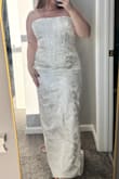 Sooo disappointed about this dress. Absolutely stunning and was hoping to wear it for my engagement photos. According to the size chart, it should have fit my measurements perfectly, but it is extremely tight around my hips! (Can barely move) The top worked for me (I'm smaller-chested) but definitely wouldn't work for anyone with a bigger chest. So sad that they don't have any extended sizing either. I'm usually a medium/large, and this was the XL. This is unfortunately my last straw with Lulus - I will not be ordering from them any longer. - Allie Z.