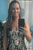I fell in love with this dress as soon as I saw it.  Although the recommendation was a medium, I actually fit best in a size small.  I was looking for an extremely fitted gown.  The small was fitted but not so tight that I couldn't move in it.  I wore this to a gala and received so many compliments on it.  I absolutely love this dress! - Christina S.
