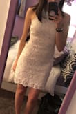 This was my first order from Lulus and I am very impressed!! The dress is gorgeous AND comfortable! It runs true to size, however the lace doesn't stretch at all so if you have a larger chest or wide hips you may want to size up. The white is a little see-through compared to other white dresses I have- you can't wear a white bra underneath it would have to be nude. Other than that the dress is very flattering and perfect for any occasion! I definitely recommend. - Jennifer S.
