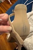 The dress fit me really well. I got a lot of compliments. Then I got home and took off my brand new nude heels and they're completely trashed, stained a deep hunter green along the back and sides from the dress rubbing on them. - Courtney H.