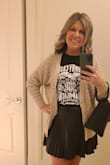 I live in this sweater. The length is perfect and it's not oversized and bulky. 100% recommend. Skirt is Lulus as well - Danielle T.