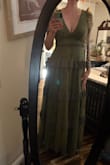 I am perimenopausal, my "diet" consists of keeping myself in a certain pant size, and I am a no makeup-wearing, dirt under my fingernails kind of gal. Gravity and age are also winning the war at this point.  So when I needed to find a dress for my daughter's wedding, I was a bit intimidated. I started my search, found this dress, took a breath, and ordered. It.Is.Amazing. I'm 5'11 and this dress is at my toes. You don't understand how wonderful and feminine that can make a tall gal feel. Also- the front and back Vs are so flattering. I DID HEM MINE UP a bit because I'm not one to have the girls out like in the photo, but this dress makes a little cleavage look classy. The material is comfortable and forgiving; I don't need to wear any undergarment supports or specialty items. My regular strapless bra works perfectly. This dress would look cute with spring sandals or heels. Throw on a jean jacket and it's casual enough for a date night. - Chelsea E.