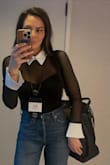 Purchased this on a whim, ended up being one of my favorite items from the package. I wear this for work. So many compliments. 
True to size, very flattering. Washes well too! WINNER! Need more. - Brittany H.