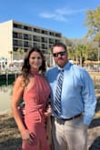 This dress fit nicely, and it was comfortable. There is really no stretch, but it's not extremely fitted; more flowy. Chest area stayed put. My only negative was the rear- even with no-show panties, lines were still faintly visible. - Amber B.