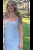 I bought this dress for a wedding I was attending. Fell in love with the color it was pictured as, but was incredibly disappointed when it showed up not as bright and pastel-ish blue, but as a light dusty blue, if you will? It was pretty tight (I'll take fault for not sizing up, as I was 3 months post partum at the time). It's a cute dress and a fun length if you don't mind short. I selected to return it, but didn't have enough time to find something else, so I kept it. - Chelsea P.