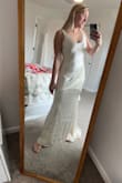 I wanted this one to work so much, the fabric was gorgeous and so soft. It was a bit short for me though (5'5), and I wanted to wear heels, which was not a possibility with the length. - Claire B.