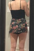 The small actually did fit! However, there is not enough fabric in the back to cover my butt. It's a skort, so the shorts help, but you should not be able to see the shorts while standing! Definitely not able to wear it out. It was also a final sale, so I was not able to return it. - Ashley S.