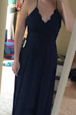 I ordered the navy for prom and I love it! I was worried it would be too short but it's really long so that was great! The lace is super pretty! - Brooke B.